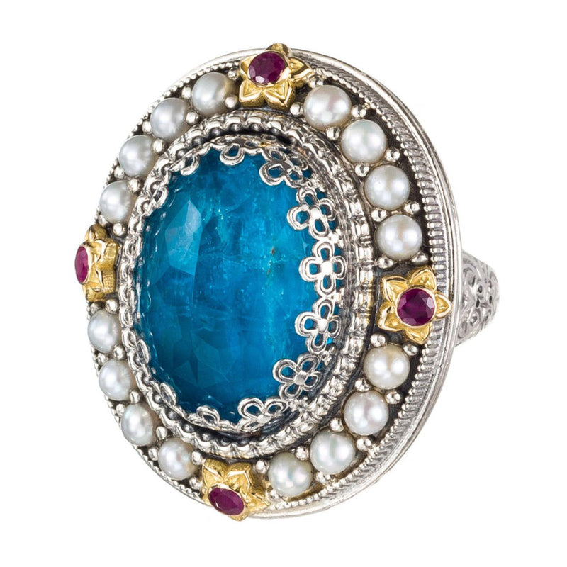 Pop Rocks Megali Oval Ring - 18k Gold & Sterling Silver Ring - Cocktail Ring