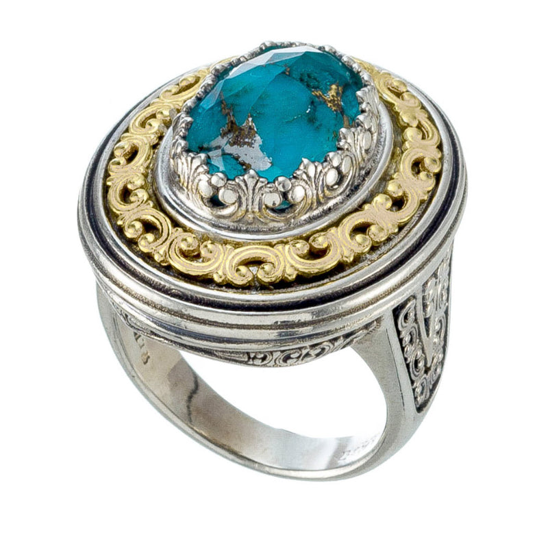 Pop Rocks Synergy Border Ring - 18k Gold & Sterling Silver Ring - Cocktail Ring