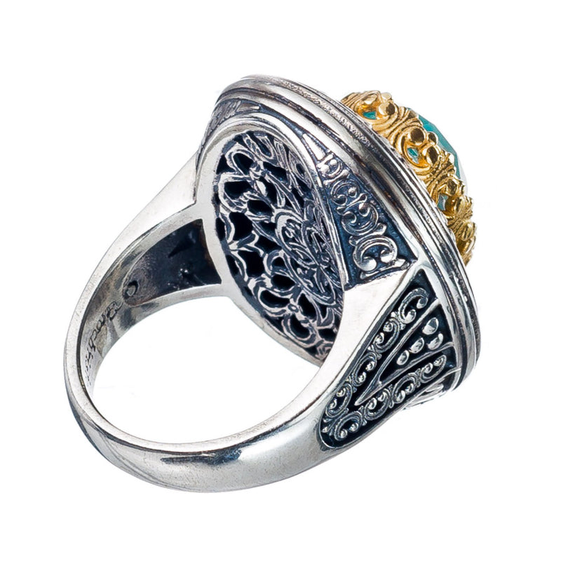 Pop Rocks Synergy Border Ring - 18k Gold & Sterling Silver Ring - Cocktail Ring