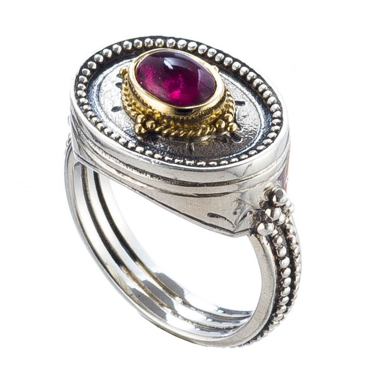 Cyclades Oval Ring - 18k Gold & Sterling Silver Ring - Signet Ring