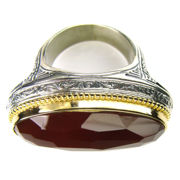Wide Oval Top Large Stone Ring