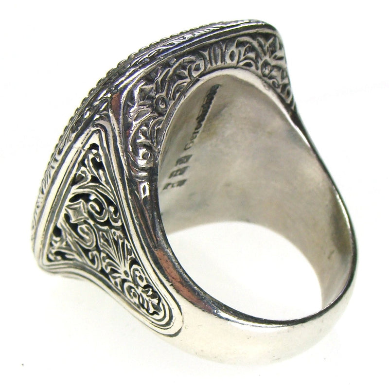 Maltese Gold Cross Garden Shadows Ring - 18k Gold & Sterling Silver Ring - Cocktail Ring