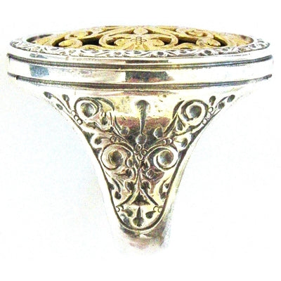Garden Shadows Grand Ring 18k Gold & Sterling Silver Ring - Cocktail Ring