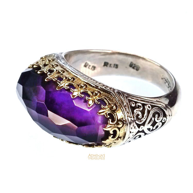 Katheto Ring - 18k Gold & Sterling Silver Ring - Cocktail Ring