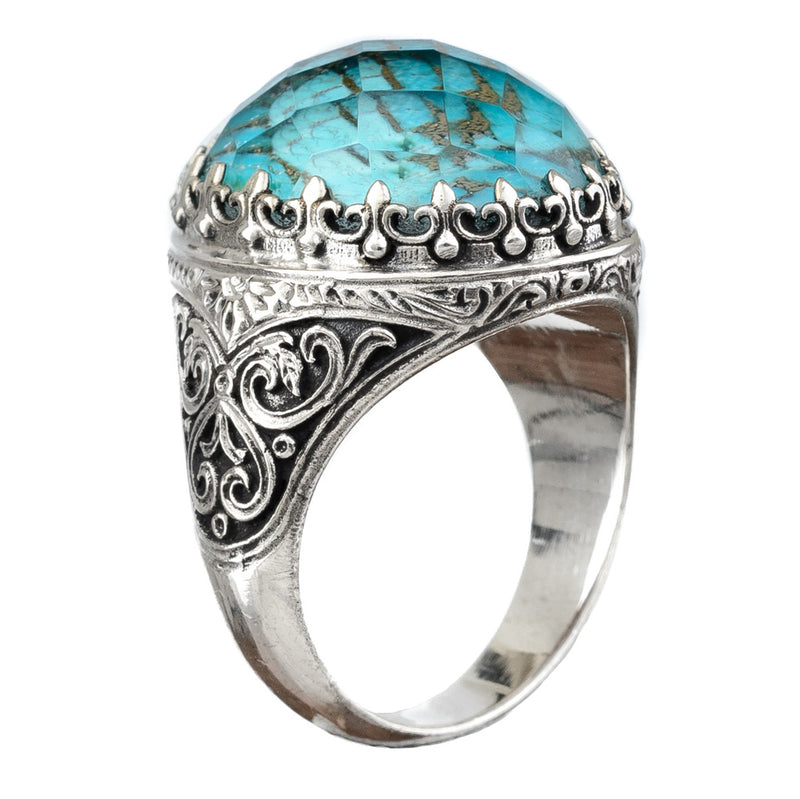 Pop Rocks Oval Crown Ring - Sterling Silver Ring - Cocktail Ring