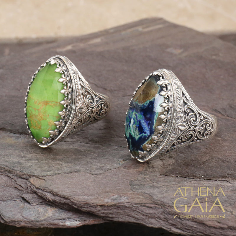 Pop Rocks Silver Short Soiree Ring - Sterling Silver Ring - Cocktail Ring