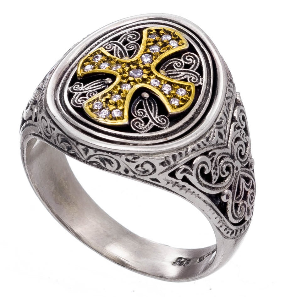 Gerochristo Diamond Cross Ring — Athena Gaia