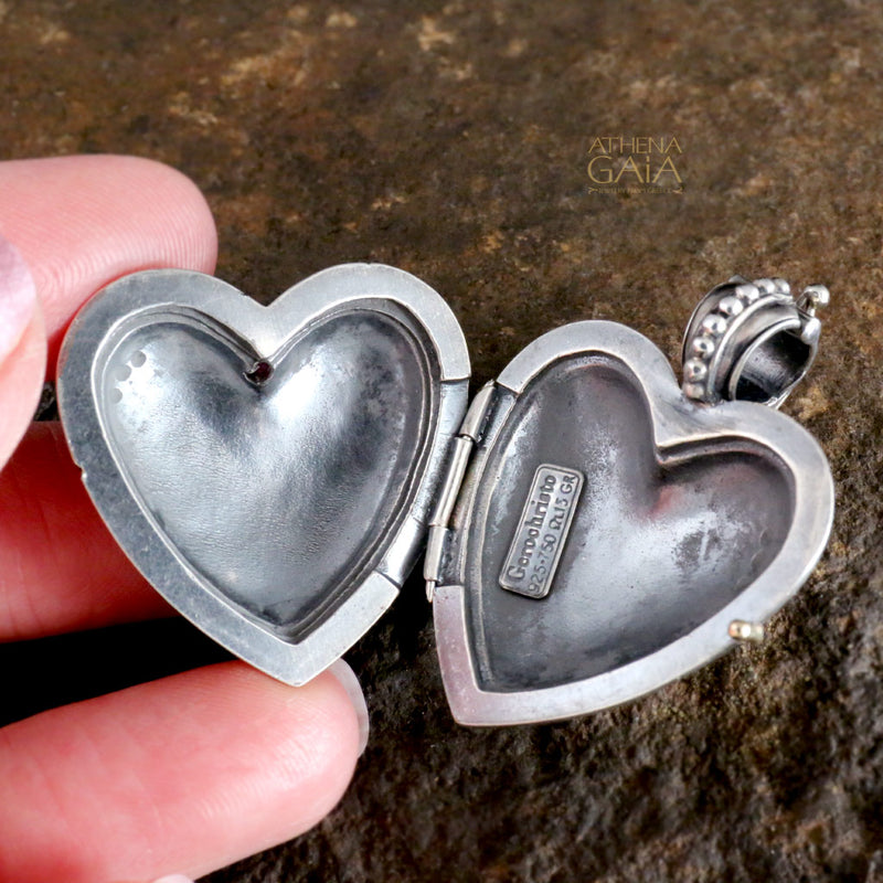 The Gerochristo Heart Locket Pendant - 18k Gold & Sterling Silver Pendant