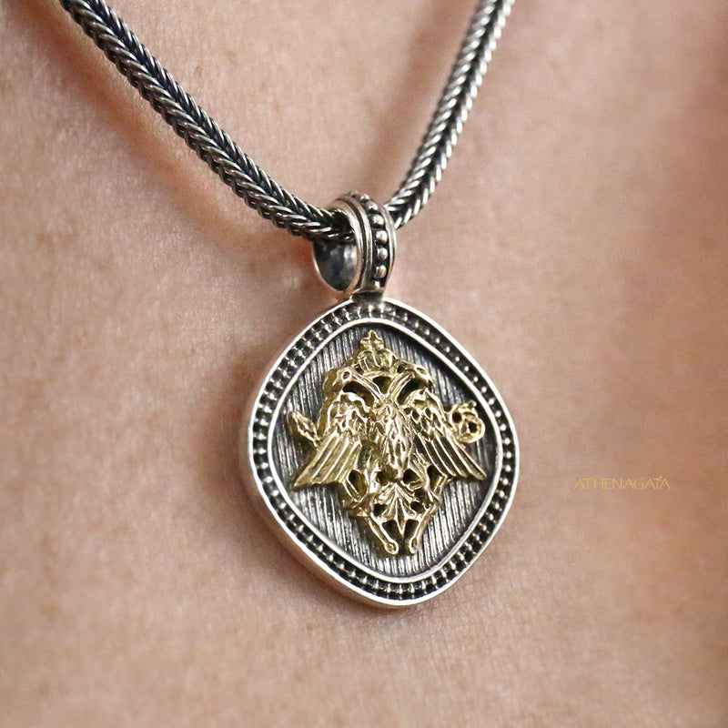 Imperial Byzantine Pendant - 18k Gold & Sterling Silver Pendant