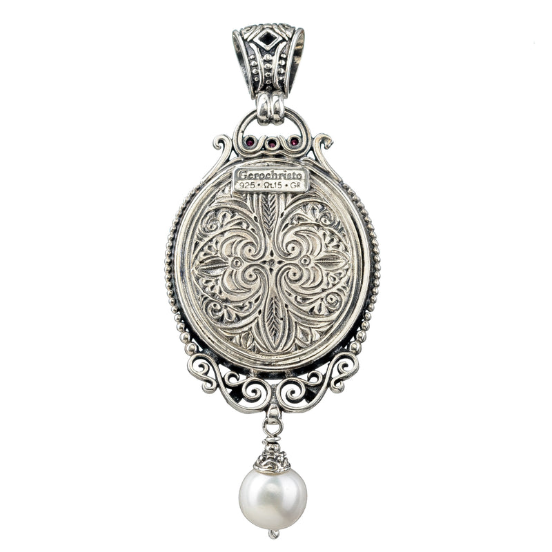 Pop Rocks Synergy Silver Framed Pearl Drop Pendant - Sterling Silver Pendant
