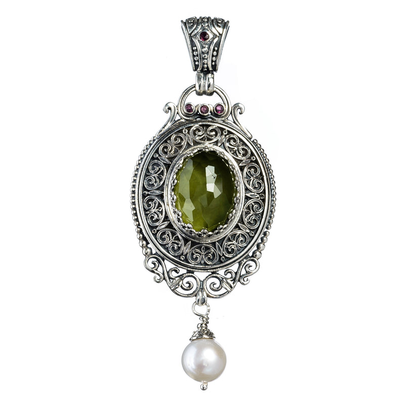 Pop Rocks Synergy Silver Framed Pearl Drop Pendant - Sterling Silver Pendant