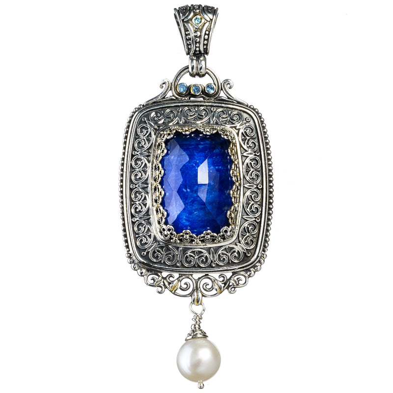 Pop Rocks Synergy Framed Tetra Pearl Drop Pendant - Sterling Silver Pendant