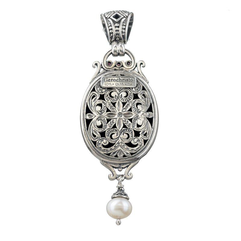 Pop Rocks Synergy Oval Pearl Drop Pendant - Sterling Silver Pendant