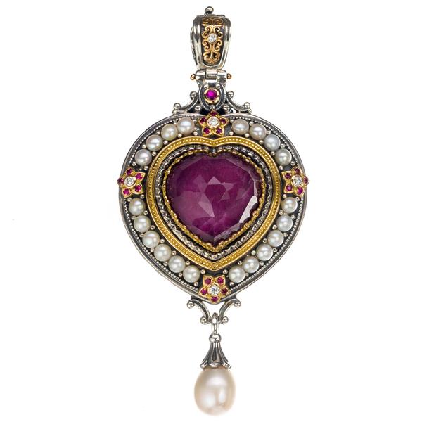 Pop Rocks Imperial Heart Pendant - 18k Gold & Sterling Silver Pendant