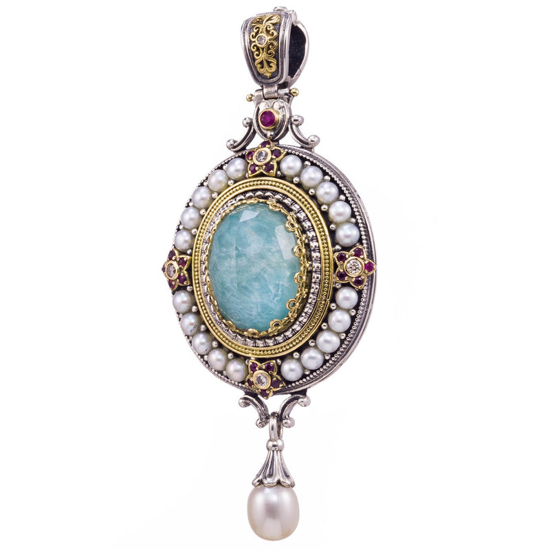 Pop Rocks Megali Oval Pendant - 18k Gold & Sterling Silver Pendant