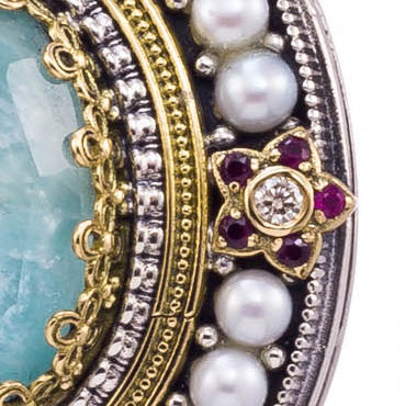 Pop Rocks Megali Oval Pendant - 18k Gold & Sterling Silver Pendant