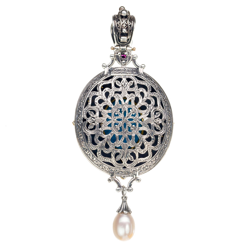 Pop Rocks Megali Oval Pendant - 18k Gold & Sterling Silver Pendant