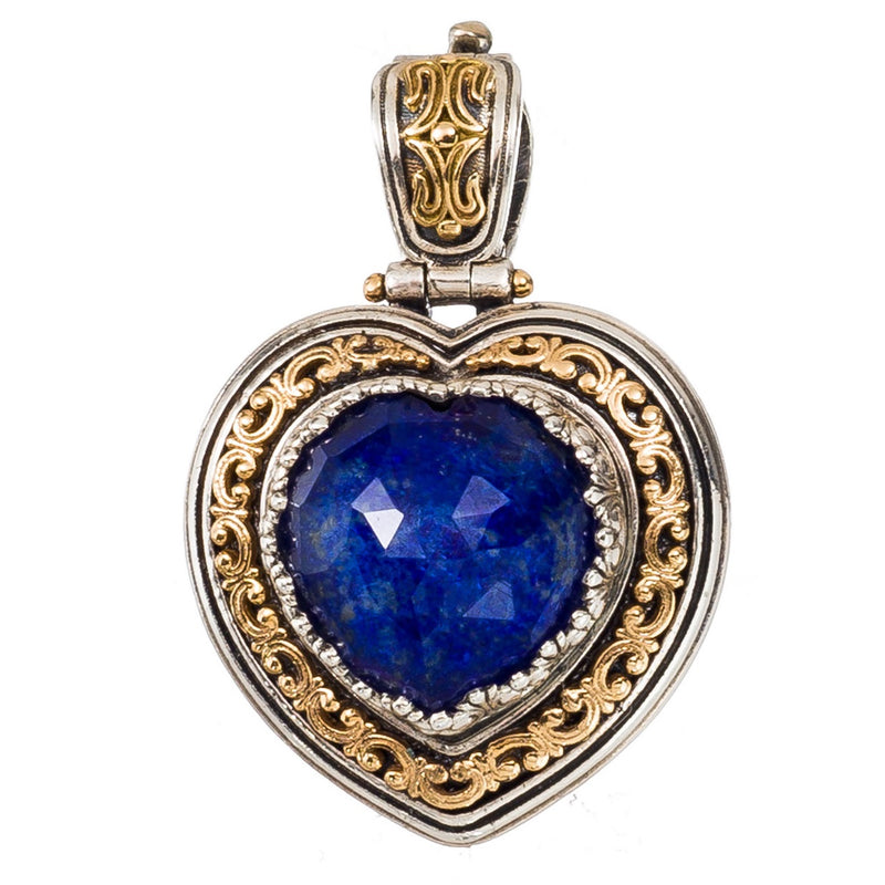 Pop Rocks Synergy Border Heart Pendant - 18k Gold & Sterling Silver Pendant