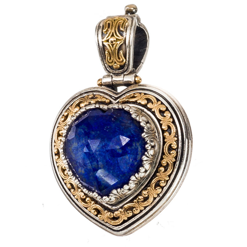 Pop Rocks Synergy Border Heart Pendant - 18k Gold & Sterling Silver Pendant