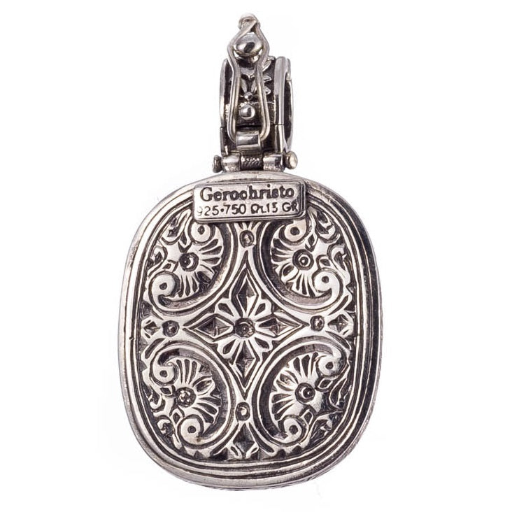 Onyx Clover Odysseus Pendant - 18k Gold & Sterling Silver Pendant