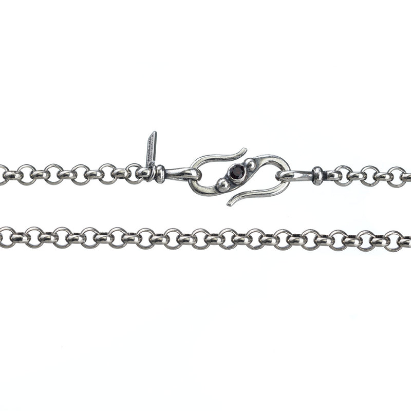 Sterling Silver Rolo Chain - Handcrafted Byzantine Chain Necklace | Unisex Heavy Duty