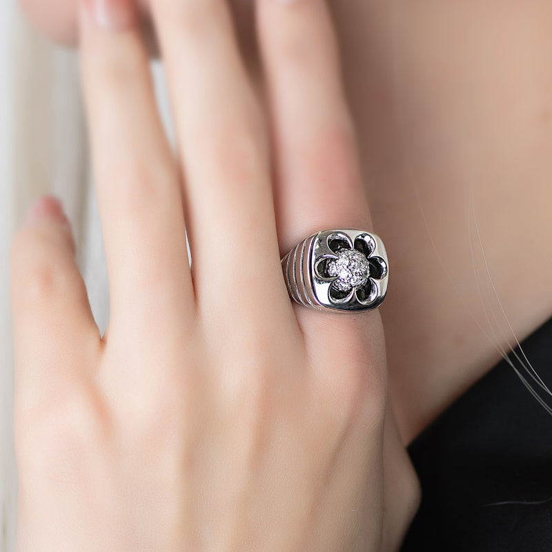 Galaxy Captured Star Ring - 18k Gold Ring - Cocktail Ring