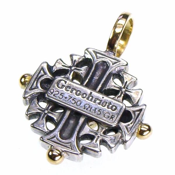 Jerusalem Cross (Small) - 18k Gold & Sterling Silver - Greek Cross Necklace