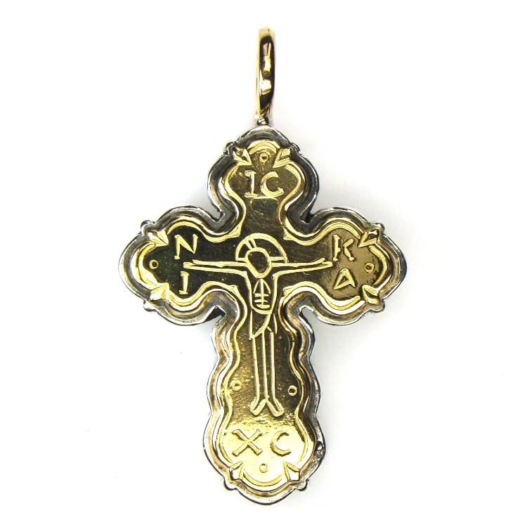 ICXC Orthodox Cross (Medium) - 18k Gold & Sterling Silver