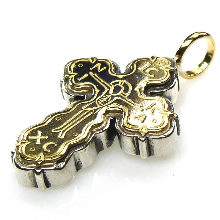 ICXC Orthodox Cross (Medium) - 18k Gold & Sterling Silver