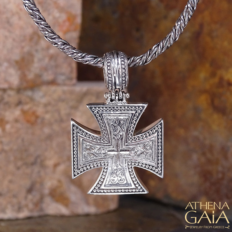 Maltese Cross - Sterling Silver - Cross Necklace