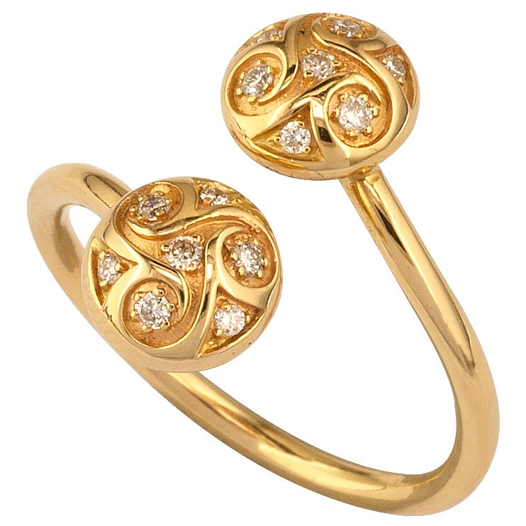 Mythical Argonaut Bypass Ring - 18k Gold Ring - Cocktail Ring