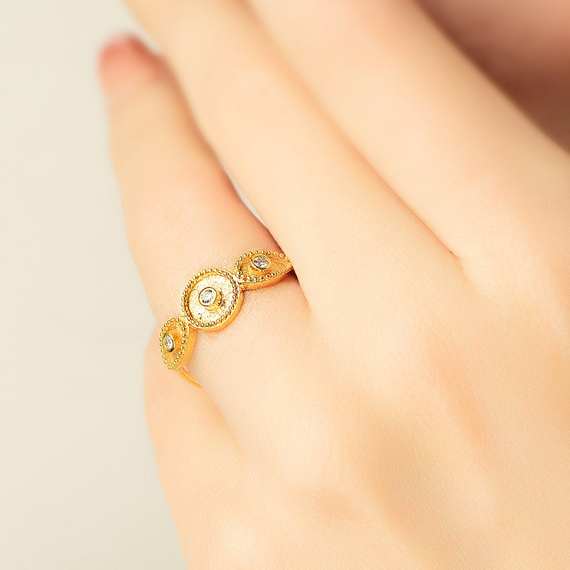 Geometric Sundown Ring - 18k Gold Ring