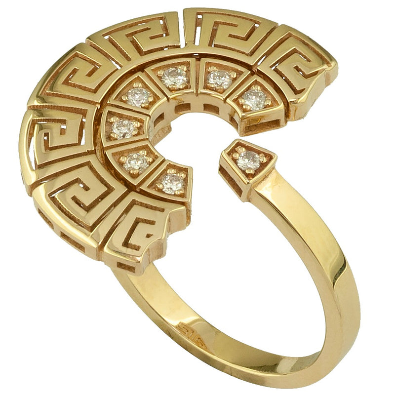 Mythical Missing Piece Diamond Key Ring - 18k Gold Ring - Cocktail Ring