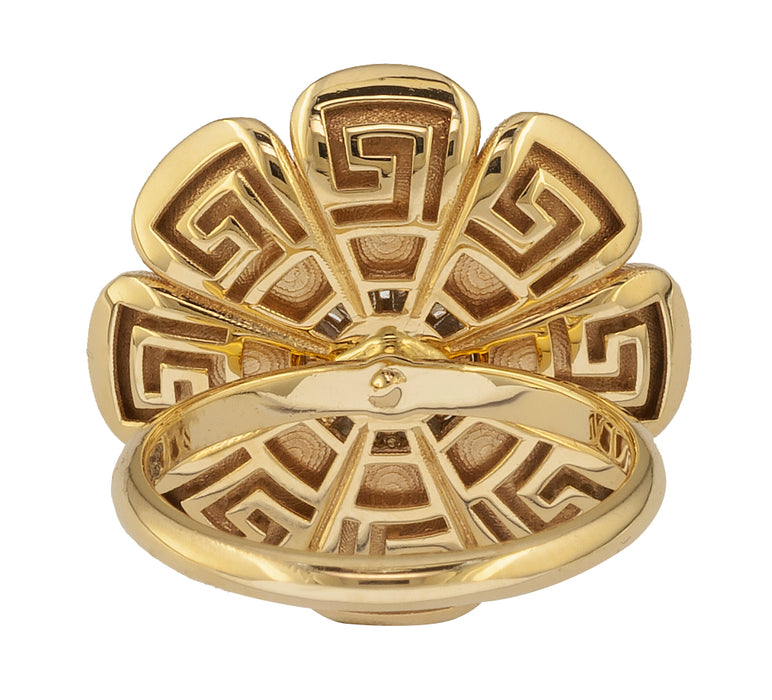 Mythical Anemone Enamel Key Ring with Diamonds