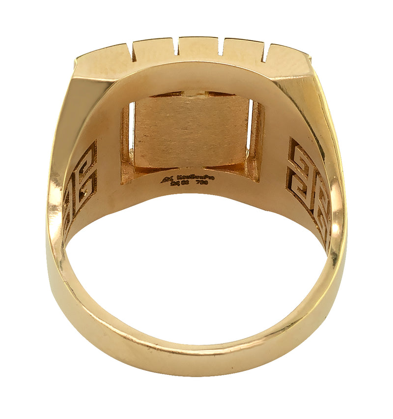 Mythical Diamond Field Greek Key Ring - 18k Gold Ring - Cocktail Ring