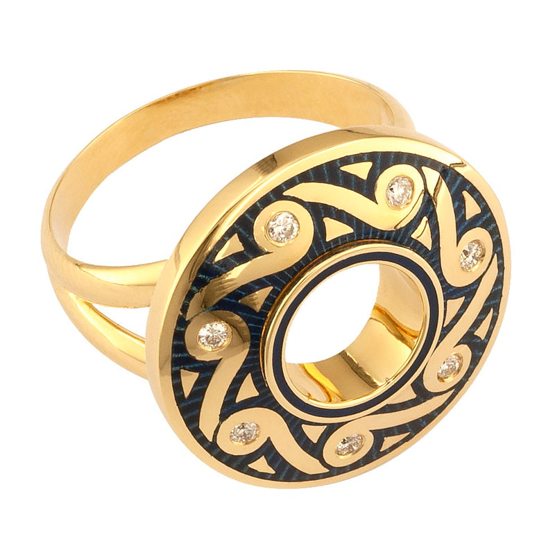 Eternal Diamond 9 Ring - 18k Gold Ring - Cocktail Ring
