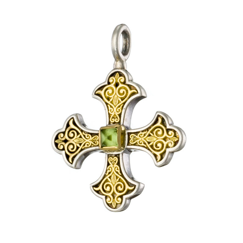 Aretousa Fleury Cross (Medium) - 18k Gold & Sterling Silver - Orthodox Cross