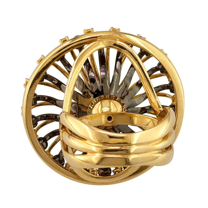 Galaxy Solar System Ring - 18k Gold Ring - Cocktail Ring