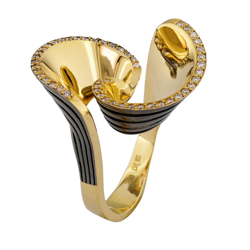 Galaxy Vortex Ring (Large) - 18k Gold ring - Cocktail Ring