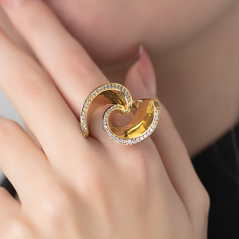 Galaxy Vortex Ring (Large) - 18k Gold ring - Cocktail Ring