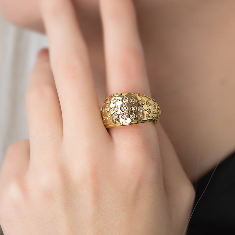 Galaxy Constellation Ring - 18k Gold Ring - Cocktail Ring