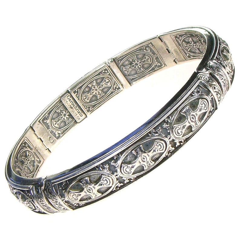 Patmos Silver Crosses Bracelet - Sterling Silver - Flex Bangle Bracelet