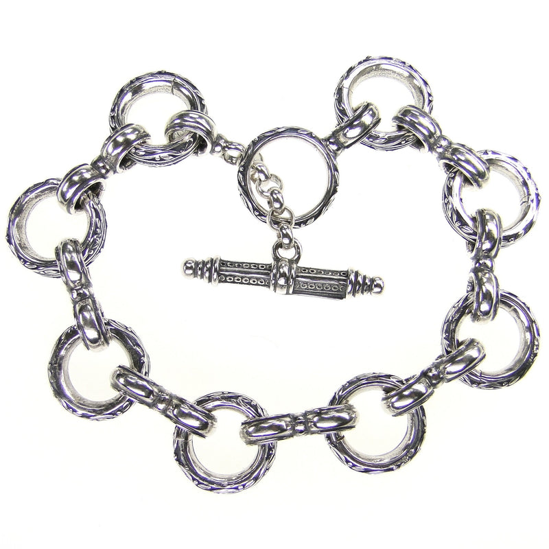 Circle Link - Sterling Silver - Empty Charm Bracelet