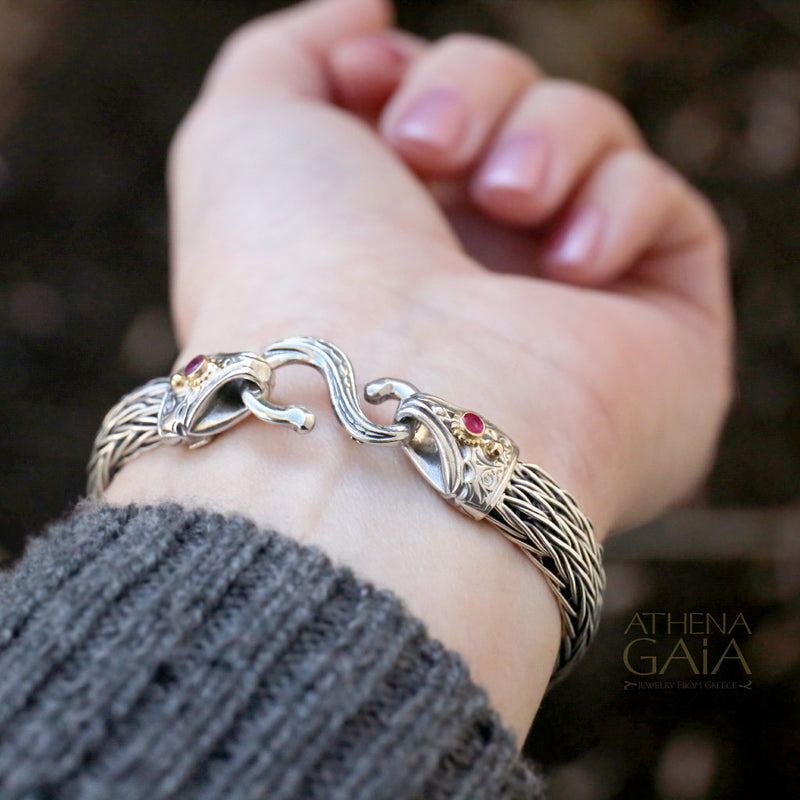 S Clasp Strap Bracelet - 18k Gold & Sterling Silver Bracelet