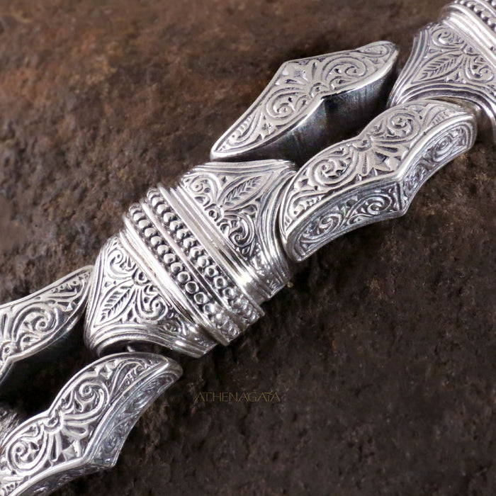Heavy Silver Minoan Bracelet