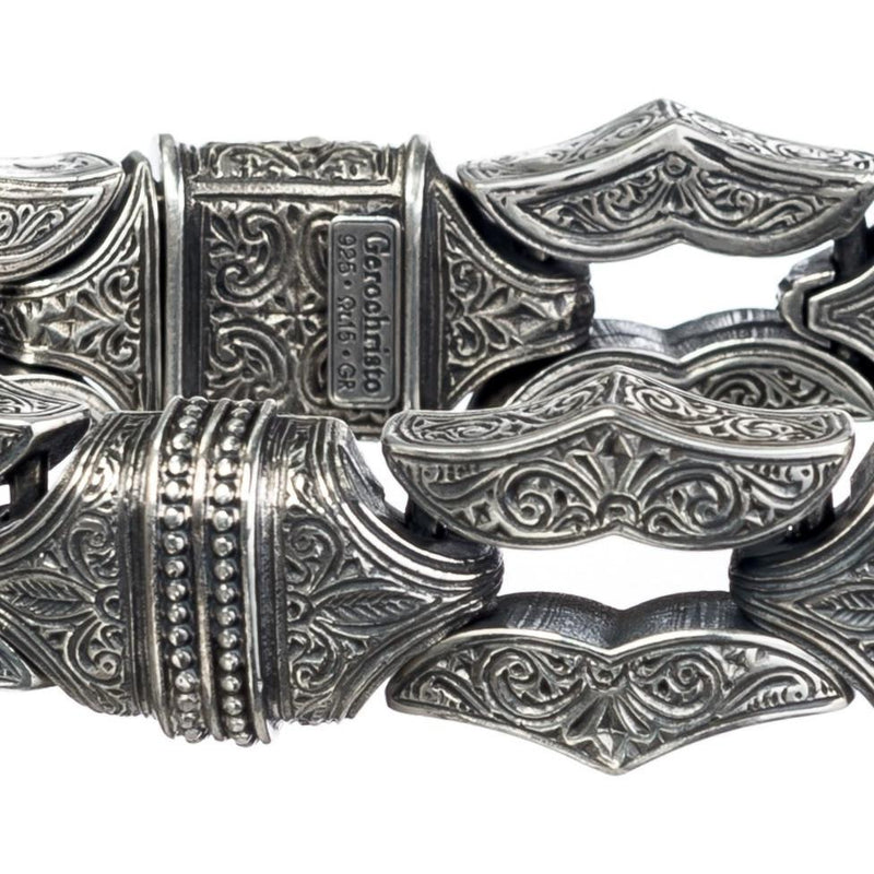 Heavy Silver Minoan Bracelet - Sterling Silver Bracelet