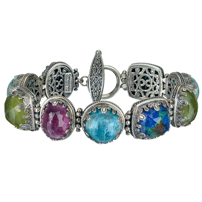 Pop Rocks Multi-Shaped Link Bracelet - Sterling Silver Bracelet