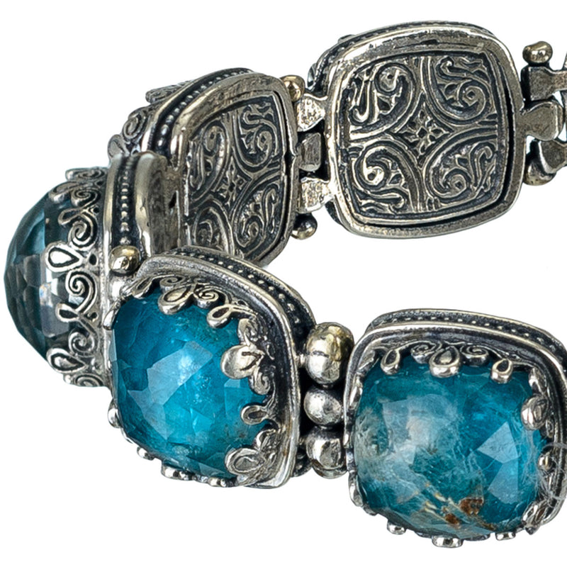 Pop Rocks Small Stone Link Bracelet - Sterling Silver Bracelet