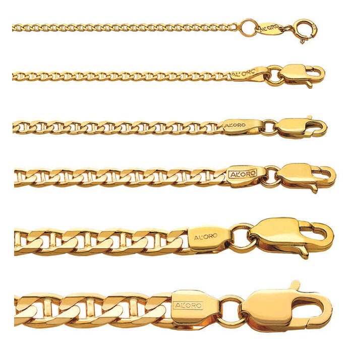 14k Gold Theta Flat Curb Chain