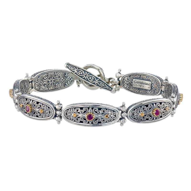 Mediterranean Oval Link Bracelet - 18k Gold & Sterling Silver Bracelet